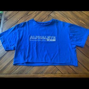 Blue Alphalete Cropped Tshirt